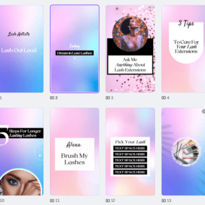 Holographic Lash Instagram Story Template