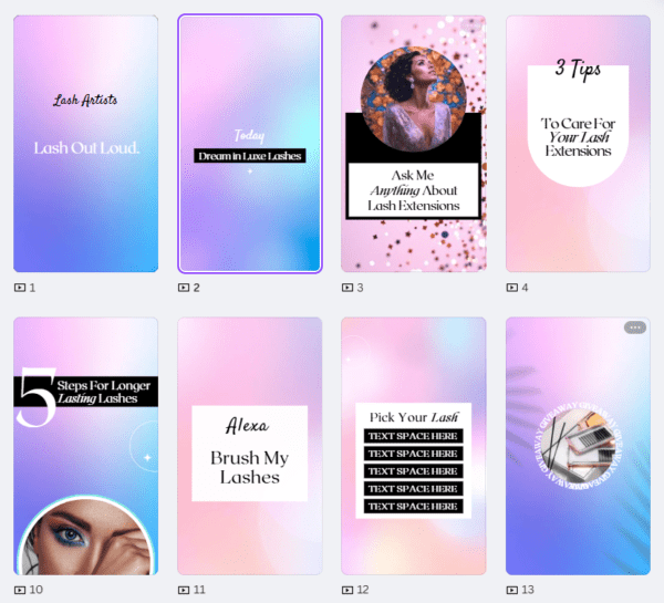 Holographic Lash Instagram Story Template