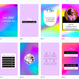 Holographic Lash Instagram Story Template