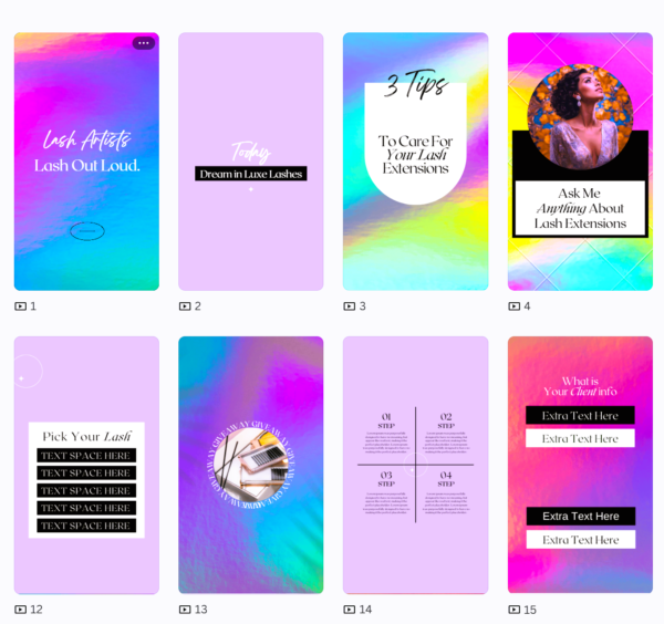 Holographic Lash Instagram Story Template